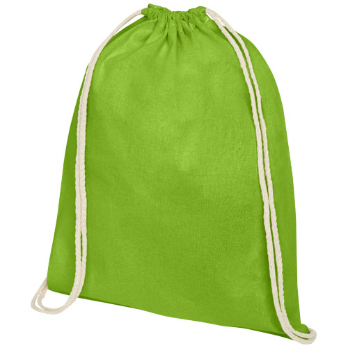 Gym bag publicitaire en coton 140 gr Oregon Citron vert